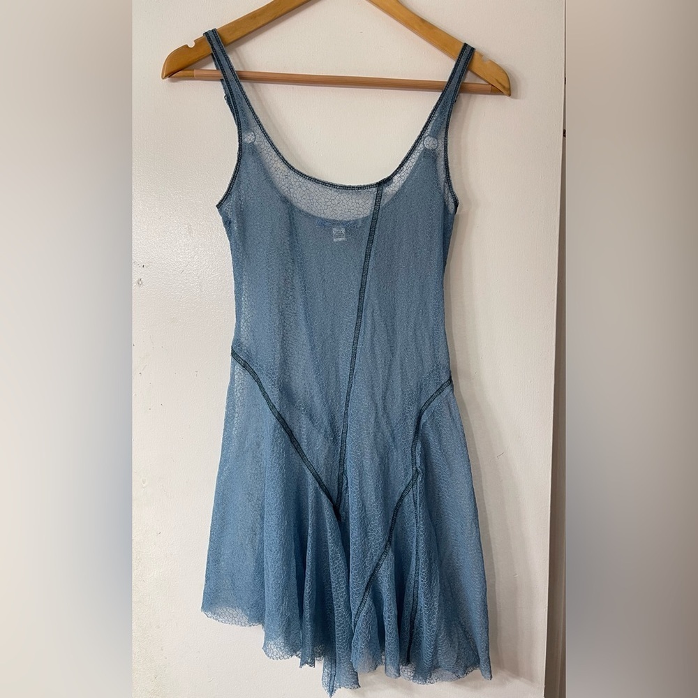 Urban Outfitters Blue Sheer Slip Dress